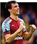  ??  ?? CHAMPAGNE CORK: Burnley’s captain celebrates his winning goal