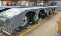  ??  ?? The Finished quad-axle trailer with deck widening capabiliti­es.