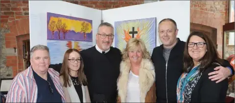  ??  ?? Bernadine Quinn, Mairead Corr, Fr. Michael Cusack, Mary Moran, Derek Pepper and Elizabeth McGuckin, Dundalk Positive Mental Health Committee at the Dundalk Positive Mental Health Art Exhibition in The County Museum.