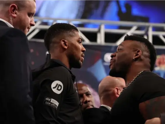  ?? (Matchroom Boxing) ?? Anthony Joshua and Jarrell Miller met at Madison Square Garden