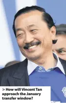  ??  ?? &gt; How will Vincent Tan approach the January transfer window?