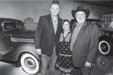  ?? Provided by Southern Reel ?? Vehicle Vault owners Daniel and Erin Dilley with her father, Lou Hutchison at the Zac Brown fundraiser.