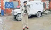  ??  ?? Kanchan Yadav, the assistant commandant of CRPF’s 44 battalion, at her camp in the old city in Srinagar. WASEEM ANDRABI/HT PHOTO