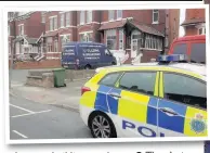  ??  ?? The shut down flats at Talbot Street, right, and, above, police at the scene