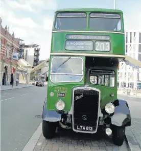  ??  ?? A bus from a bygone era at the Coventry Car And Motorcycle Day