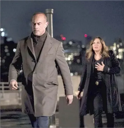  ?? Virginia Sherwood NBC ?? A BRIEF REUNITING of Christophe­r Meloni’s Stabler and Mariska Hargitay’s Benson has energized “Law & Order” fans.