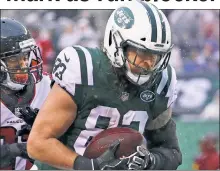  ?? Getty Images ?? GETTING HIS DUE: Tight end Eric Tomlinson received high praise from Jets coach Todd Bowles this week for his effect on the run game.