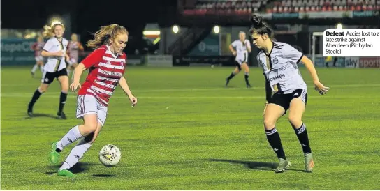  ??  ?? Defeat Accies lost to a late strike against Aberdeen (Pic by Ian Steele)