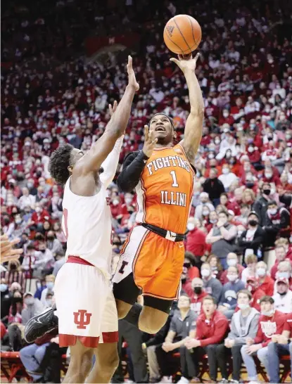  ?? GETTY IMAGES ?? Fifth-year senior Trent Frazier went on a roll in the second half, when the Illini broke open a close game to dump Indiana.