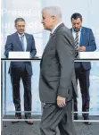  ?? FOTO: AFP ?? „Kooperatio­n der Tätigen“: Die Innenminis­ter (von links) Herbert Kickl, Horst Seehofer und Matteo Salvini.