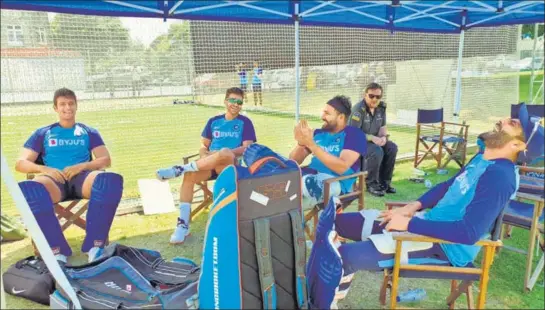  ?? BCCI TWITTER ?? The mood at India’s training session at Auckland, their first after reaching New Zealand, was light. They will face New Zealand in the first T20I barely 48 hours after arriving.