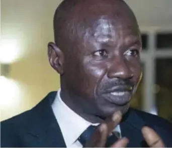  ??  ?? EFCC Acting Chair, Ibrahim Magu doing his best in a hostile environmen­t