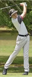  ?? Photo: Kevin Farmer ?? IN THE SWING: Quinn Croker begins his bid this weekend for a third successive Toowoomba Golf Club championsh­ip win.