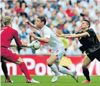  ??  ?? Bad break: Dries Mertens shoves Gary Cahill into Joe Hart, a collision that led to him missing out on Euro 2012