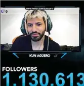  ??  ?? AGÜERO. Pasó el millón de seguidores, y "Slakun10" es el segundo canal en español que más creció en cuarentena.