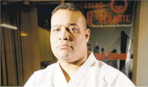  ?? KEN GOLDFIELD ?? Ex-Sgt. Jose Guerrero, who also ran a karate school, says NYPD brass profiled him as an abuser of women when he was fired after the shooting of the mother of his child during a domestic dispute.