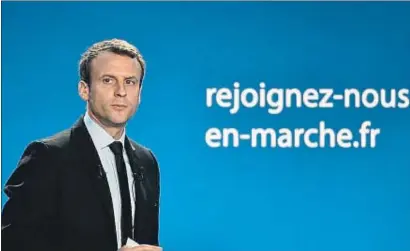  ?? PHILIPPE LOPEZ / AFP ?? Emmanuel Macron, ayer, tras anunciar su candidatur­a a la presidenci­a de la República