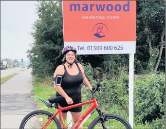  ??  ?? ■ Amy Bond is to embark on a 100 mile bike ride over three days around Leicesters­hire and Derbyshire to raise money for the activities fund at the Marwood Residentia­l Home in Shepshed.