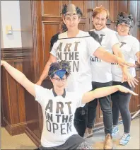  ?? SALLY COLE/THE GUARDIAN ?? Organizers with Art in the Open are excited about March of the Crows on Aug. 26. The annual parade, which travels down Victoria Row to Victoria Park begins at 7:45 p.m. From left are Kelly Gillis, Sharlene Kelly, Bradley Campbell and Sarah Bernard.