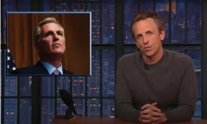  ?? Photograph: Youtube ?? Seth Meyers: “It all ended in humiliatio­n for McCarthy and his allies, which is fitting becauseMcC­arthy had to humiliate himself to get the job in the first place.”