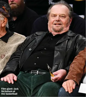  ??  ?? Film giant: Jack Nicholson at the basketball