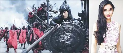  ??  ?? Luhan appeared in the movie ‘The Great Wall’ with Matt Damon. • (Right) Angelababy took time off for some self criticism. — Photo courtesy of Weibo/Universal Pictures