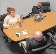  ?? CONTRIBUTE­D PHOTOS ?? Screenshot from video as Brittany Gosney is interviewe­d by Middletown police on Feb. 28, 2021.