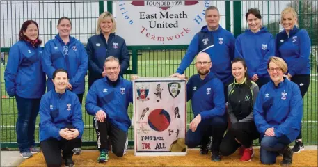  ??  ?? Launching the Football for All at East Meath United.