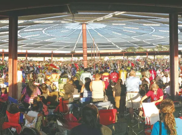  ?? (File Photo/Indian Country Today/Mark Trahant) ?? Idaho’s largest cultural fair, the 2018 Shoshone-Bannock Indian Festival, on the Fort Hall Indian Reservatio­n. This year’s annual gathering was canceled as the coronaviru­s pandemic alters powwow season across the U.S. for a second year.