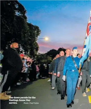  ?? Photo / Paul Taylor ?? The dawn parade for the Hastings Anzac Day service.