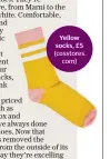  ??  ?? Yellow socks, £5 (cosstores. com)