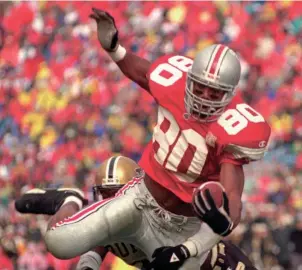  ?? ASSOCIATED PRESS ?? Ohio State's Rickey Dudley was considered the top tight end in the draft in 1996.