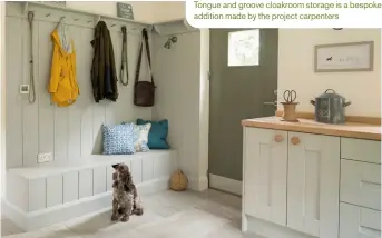  ??  ?? Tongue and groove cloakroom storage is a bespoke addition made by the project carpenters