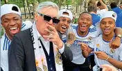  ?? TWITTER ?? Champions: Ancelotti celebrates