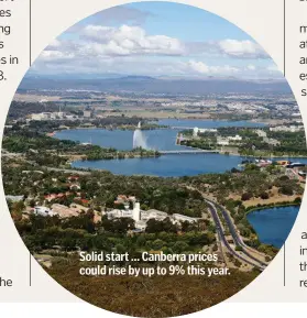  ??  ?? Solid start ... Canberra prices could rise by up to 9% this year.