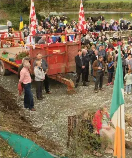  ??  ?? A large crowd turned out for the ceremony in Saltmills.