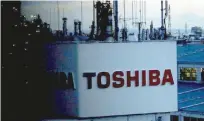  ?? — Reuters ?? The logo of Toshiba Corp is seen at the company’s facility in Kawasaki, Japan.