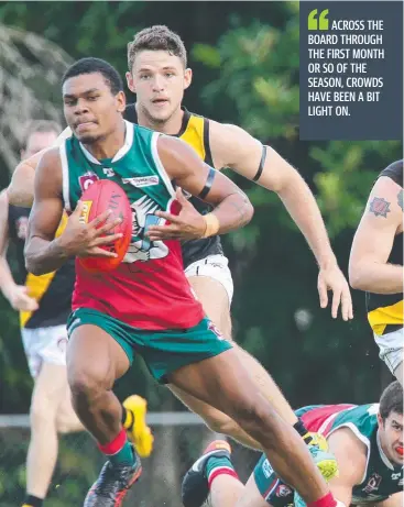  ?? Picture: ANNA ROGERS ?? BIG GAME: A strong crowd turned out to watch the South Cairns Cutters and North Cairns Tigers Anzac Day game at Fretwell Park on Tuesday.