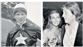  ??  ?? Pigott-brown as a gifted jockey aged 20; and in the 1970s with the glamour model Marilyn Cole