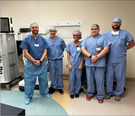  ?? SUBMITTED ?? Members of the Mercy Health — Lorain Hospital surgical team performed the hospital’s first robotic surgery Feb. 14.