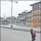  ?? HT ?? Parts of Srinagar were under curfew on Thursday.