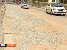  ?? — DC ?? A road has been left without recarpetin­g after laying cables at Srinagar Colony in Hyderabad, causing inconvenie­nce to people.