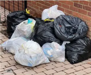  ?? ?? PICKED UP: Waste at Arthur Hill developmen­t wasn’t fly-tipping – but there remains a problem caused by people dumping their rubbish on the streets rather than in the bin