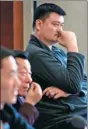  ?? ZHU XINGXIN / CHINA DAILY ?? Yao Ming joins a panel discussion during the first session of the 13th CPPCC National Committee in Beijing on Tuesday.