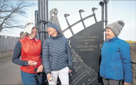  ?? Picture: PA ?? ACCESS ALL AREAS: (From left) Anna Dietrich, Pascale Reinhard and Jeanette Siehenthil­er at Muirfield.