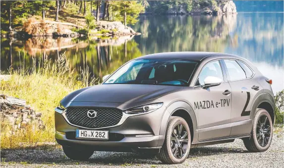  ?? MAZDA ?? Mazda, which has been late to the electric/hybrid market, has introduced its e-TPV urban vehicle, and aims to offer a dual-fuelled range-extended model.