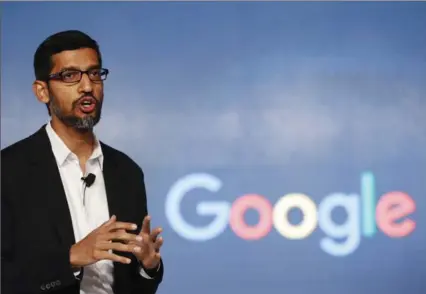  ?? THE ASSOCIATED PRESS FILE PHOTO ?? Google CEO Sundar Pichai cancelled a town-hall meeting with staff Thursday where he was going to discuss a memo written by an employee who decried the company’s efforts to diversify its workforce.