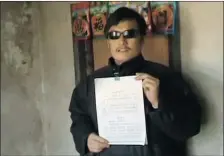  ?? REUTERS  ?? Chinese activist Chen Guangcheng appears in a video in which he confirms he has fled his village of Dongshigu in S handong province.