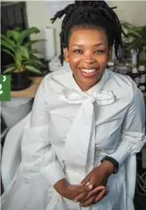  ??  ?? Lerato Lefafa, founder of skincare range Mokgantso Organics.