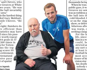  ??  ?? Generation gap: Spurs legends Jimmy Greaves and Harry Kane